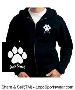 Adult Fleece J Navy South School Full-Zip Hood Design Zoom